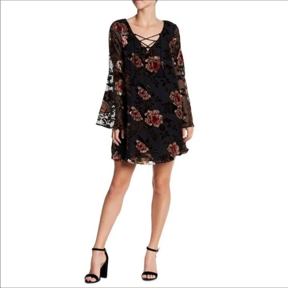 Cupcakes and Cashmere Burnout Velvet Valda Dress